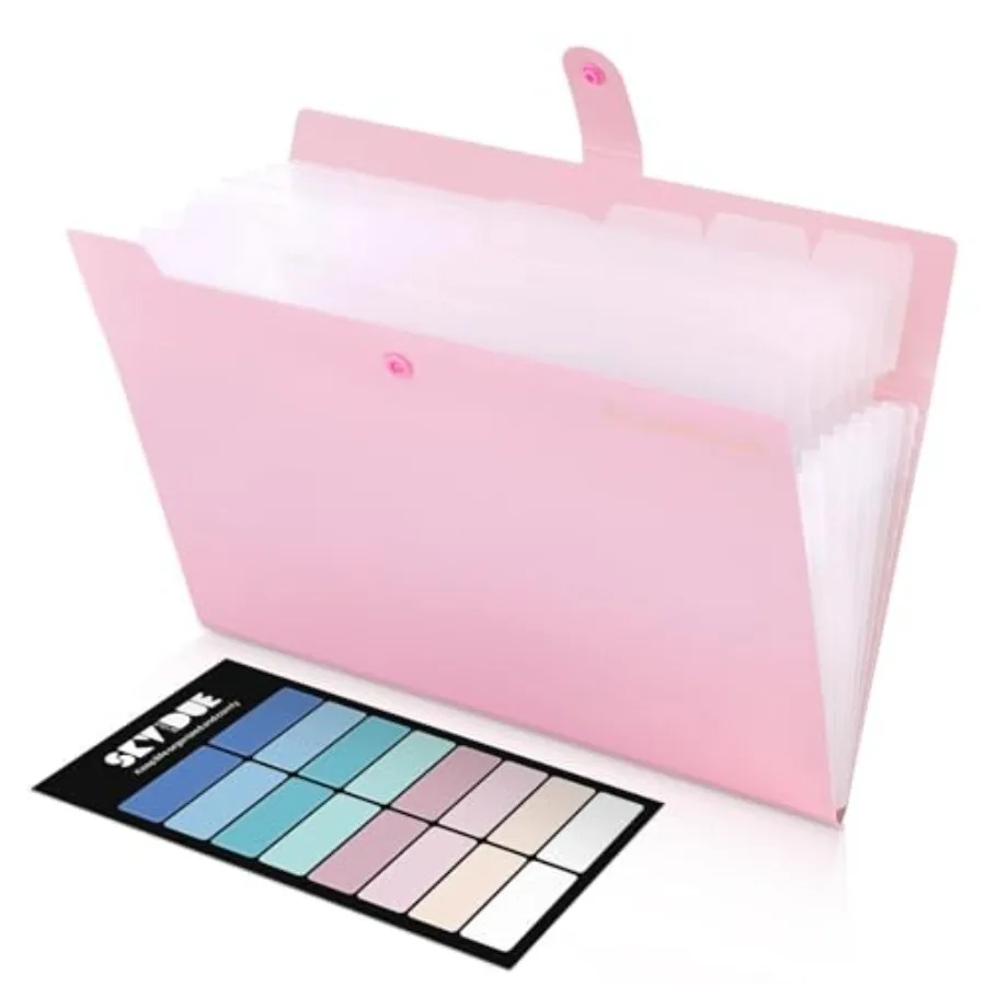 Accordion File Organizer, Expanding File Folder with 8 Pockets, Portable Document Paper Organizer, Letter/A4 Size Filing Folder