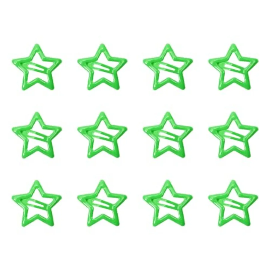Star Hair Clips 12Pcs Small Metal Star Snap Hair Clips Barrettes Decoration Accessories for Women