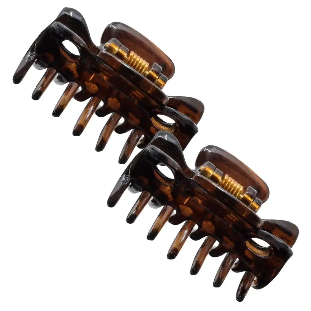 Paris 22/2 French Women, 1.5 inch Set of 2 Tortoise Girls Hair Claw Clips, Jaw Fashion Durable Styling Hair Accessories for Wome