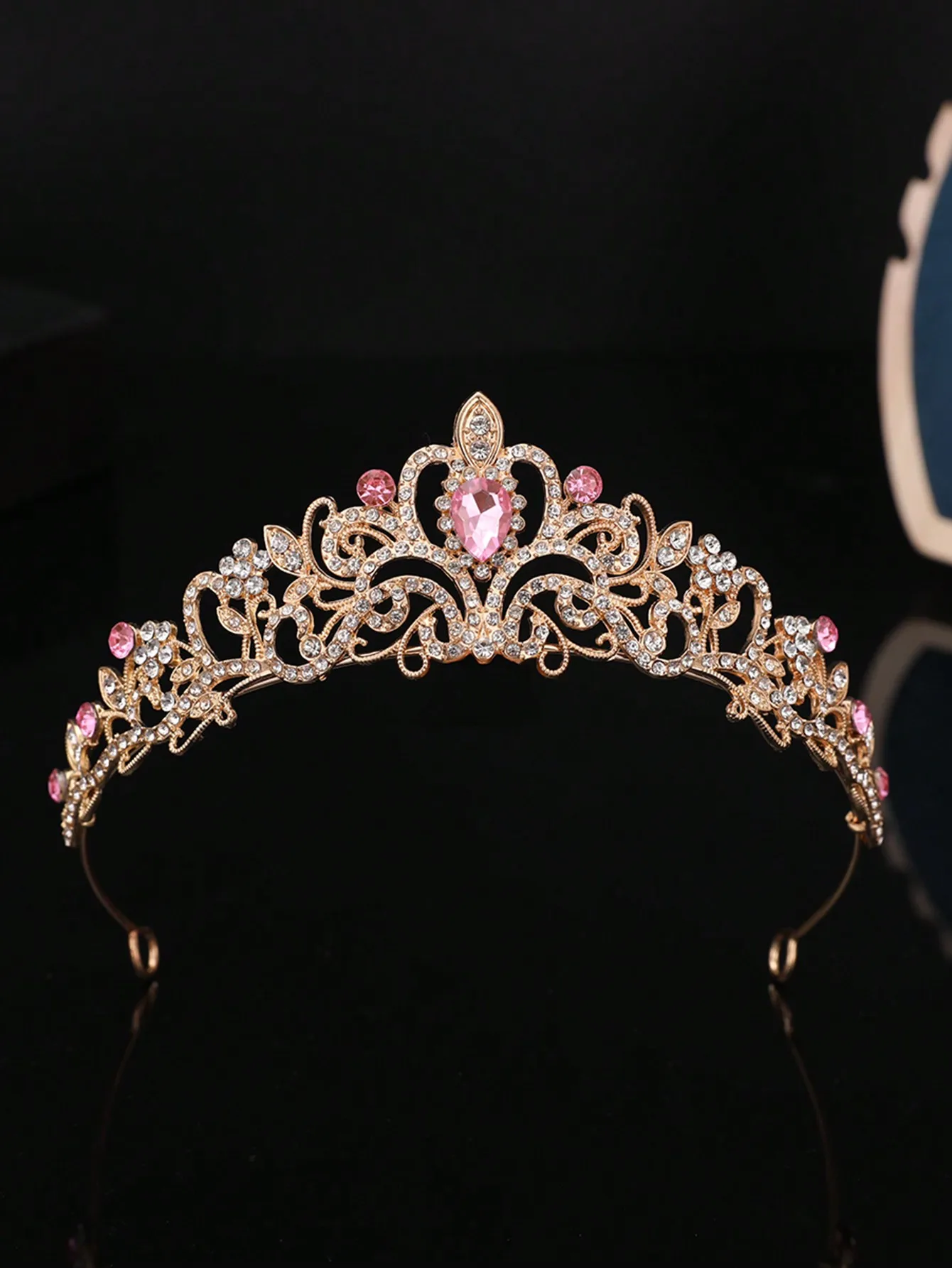 1pc Luxury Rhinestone Crown Headband, Elegant Princess Tiara For Girls, Bridesmaids, Birthday Party, Wedding