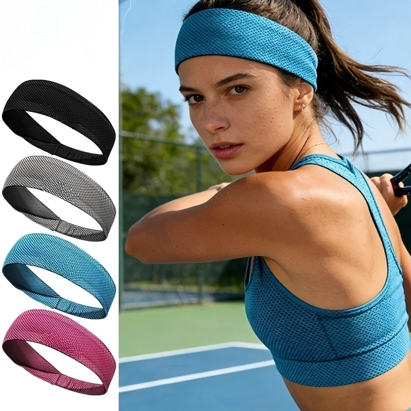 1  ice-feeling sports headband, using ice-feeling fiber technology - breathable, quick-drying, sweat-absorbing elastic design, suitable for running, gym, yoga, unisex fitness, outdoor activities wrapp