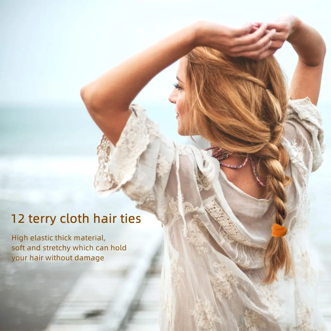 12pcs Large Stretch Hair Ties for Thick Hair Elastic Bands Ponytail Holders Scrunchies for Women And Girls Hair Accessories