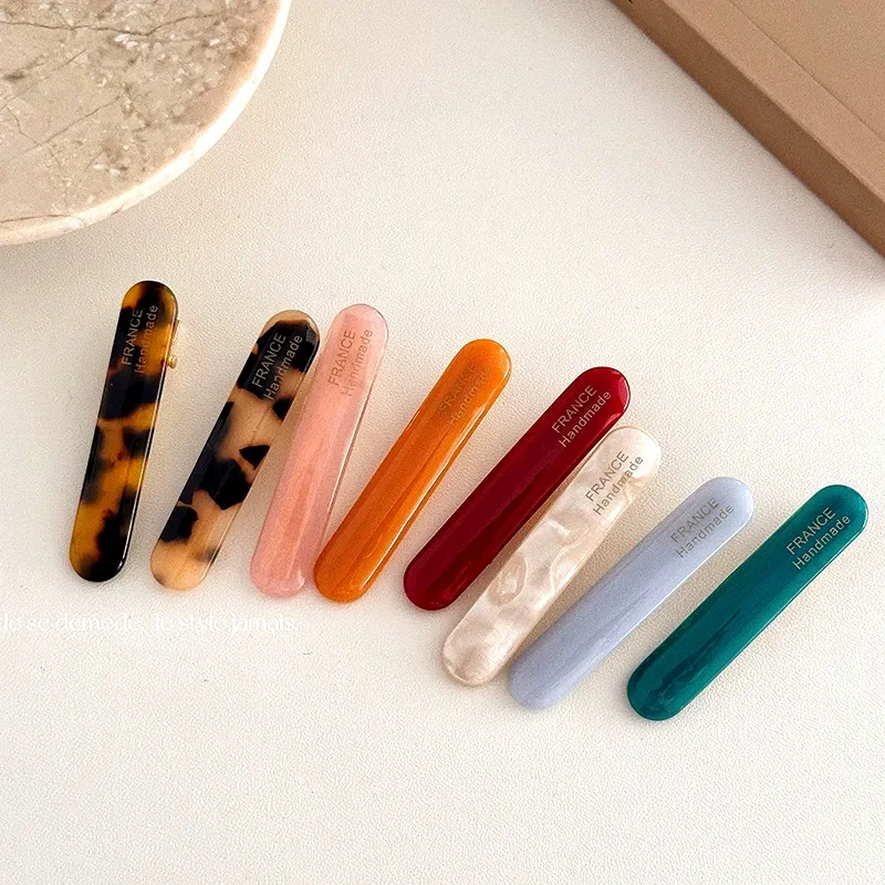 Gold Standard Oval Slim Bangs Clip Barrettes Duckbill Clip Women's Simple Brown Hair Clip Broken Hair Barrettes Hair Accessories