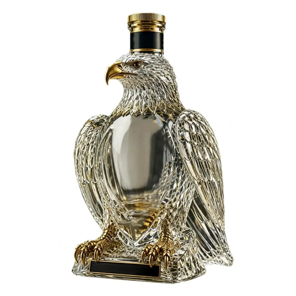 Vulture Design Decanter Eagle Whiskey Glass Decanter 350ml Unique Eagle Shaped Bottle for Bourbon Wine Elegant Home Bar for Men