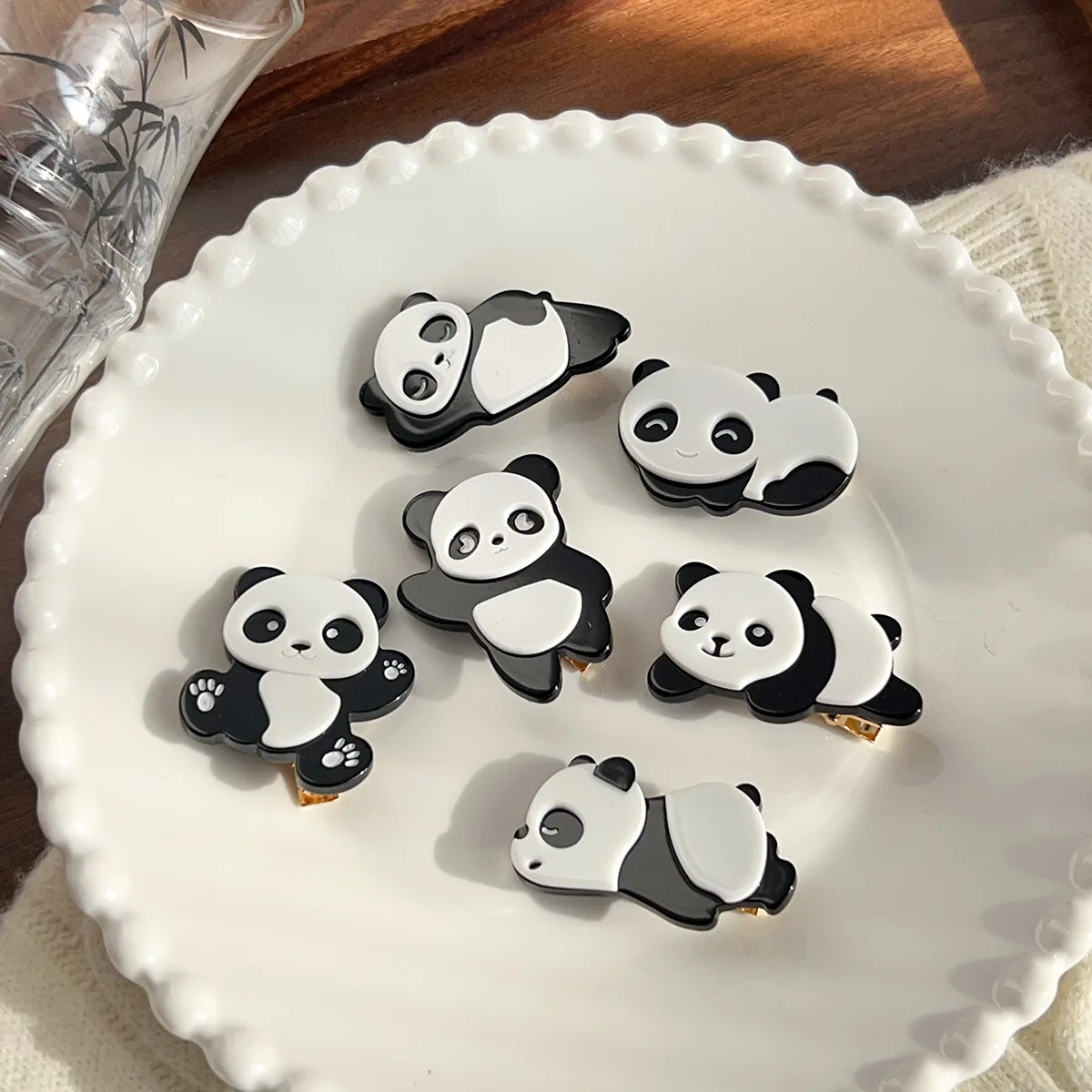 Cartoon Acetic Panda Hair Clip, Cute Girly Hair Clip, Bangs Clip, Sweet Hair Accessory for Women