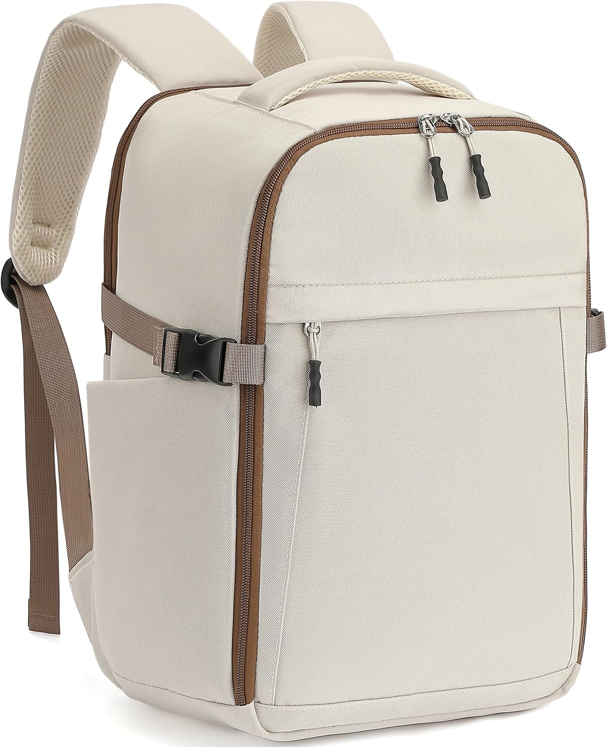 Mochila 40x30x20 para Ryanair, Cabina Avión, Portátil 14 Pulgadas (Marrón Crema)