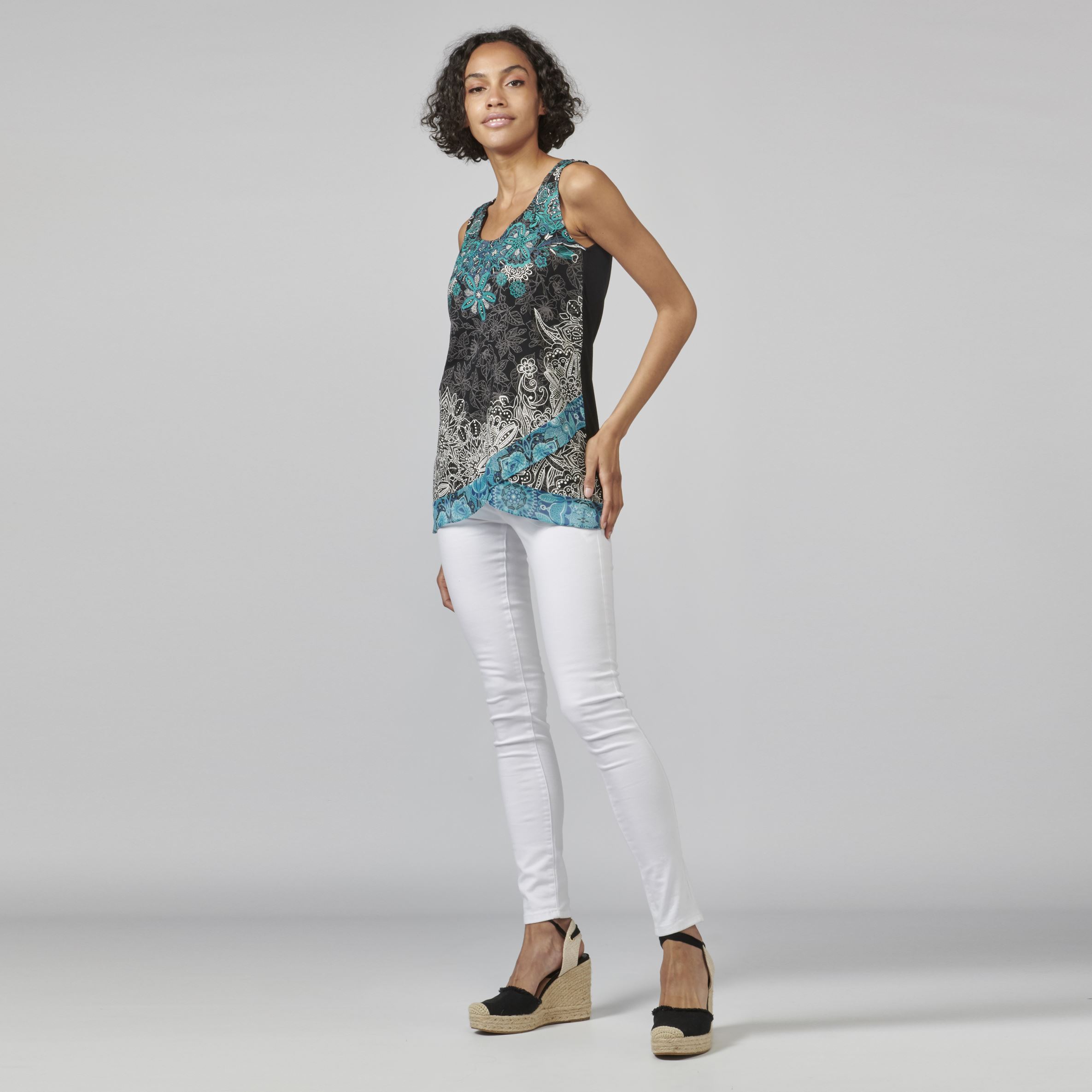 Koroshi Top Mujer Sin Mangas Estampado Étnico Floral – Koroshi