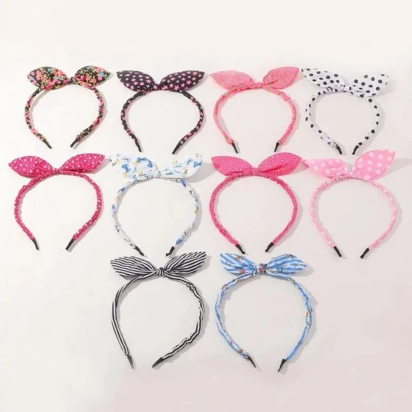 10pcs Cute Toddler Girls Headbands with Star Print, Soft & Comfortable Hair Accessories
