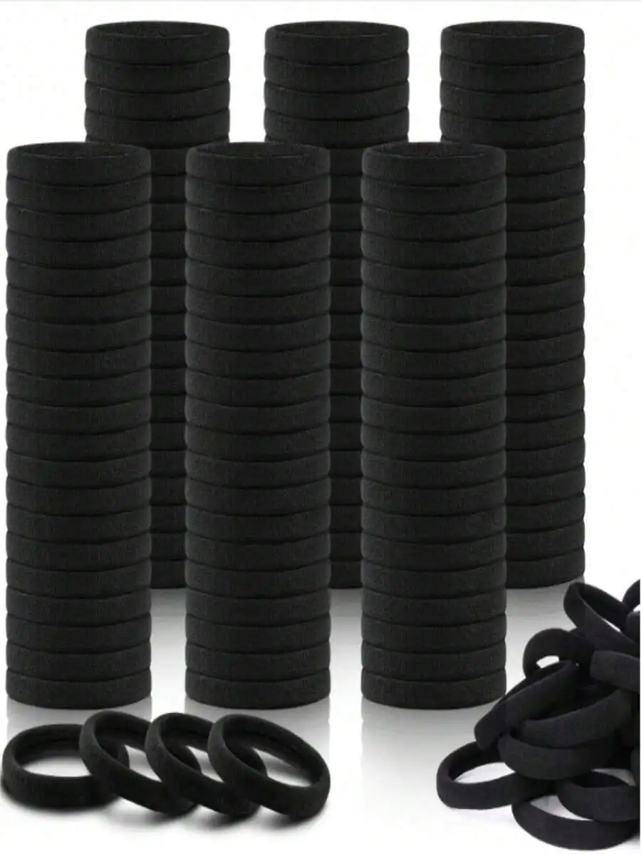 1000pcs Black Elastic Hair Bands For Women Korean Style High Elasticity Minimalist Design
