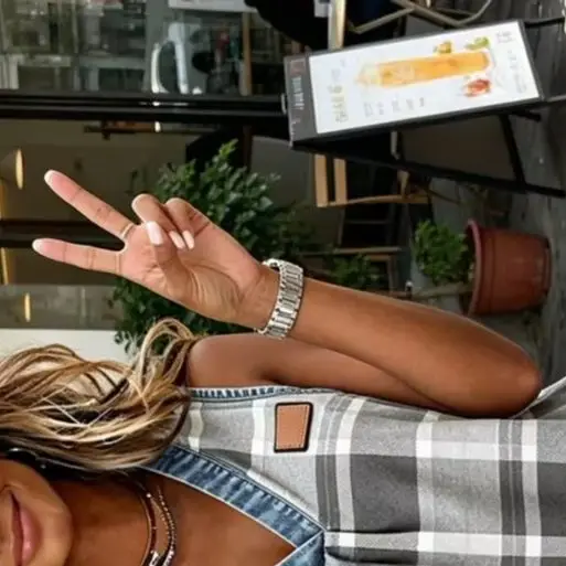 Streetwear Striped Women V-Neck Top Grid Loose Fit Sleeveless Tank Top Faux Denim Vest Women Clothing