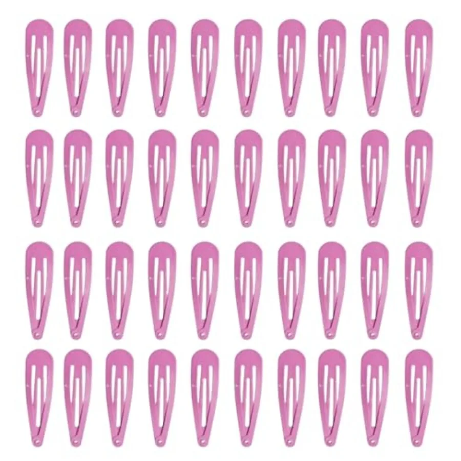 40 Counts Colorful Metal Snap Hair Clips 2 Inch Barrettes for Women Accessories