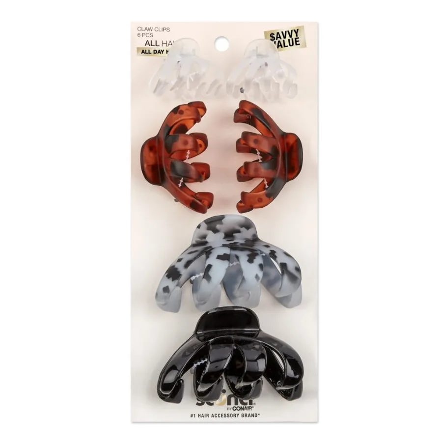 Octopus Claw Clip Assorted Sizes Multicolor 6 Count