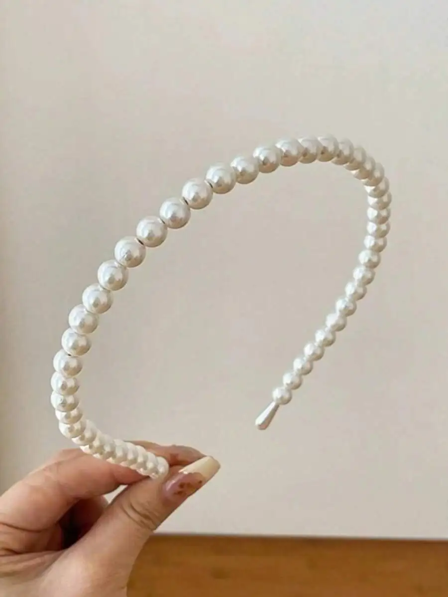 Vintage Pearl Headband For Women Elegant Hair Hoop Daily Wear Birthday Gift
