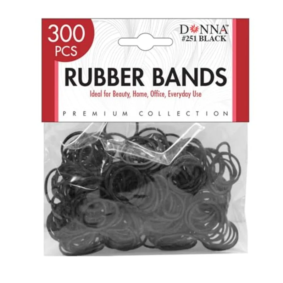 DONNA 300PCS Small Rubber Bands for Hair Strong Elastic Hair Ties for Braids, Twists, Locs, and Ponytails, Durable No-Snag Mini