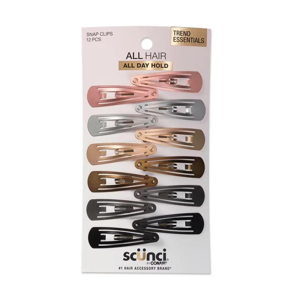 Decorative Open Side Design Snap Clips for Hair Multicolor 12 Pieces Hairpins Barrettes for Women Girls Hair Accessories