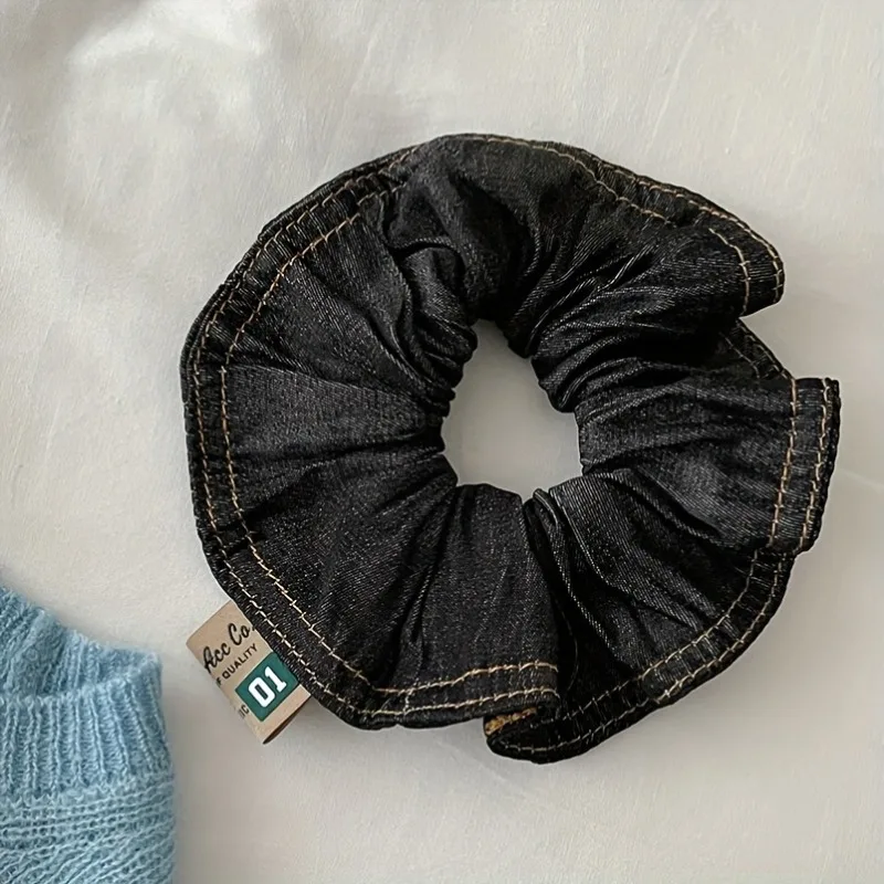 1Pc new black art large intestine hair band versatile fashion hair band hair rope hair accessories