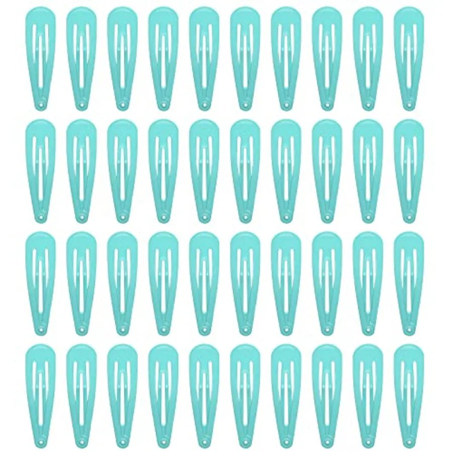 40 Counts Colorful Metal Snap Hair Clips 2 Inch Barrettes for Women Accessories