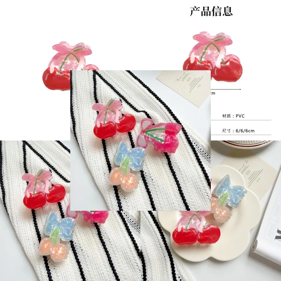 Cross-border cherry grab clip small fresh hair clip cute fruit grab clip back head hair clip shark clip hair clip hair clip